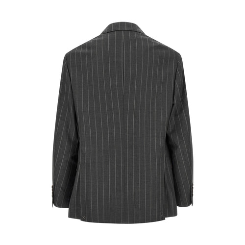 Brunello Cucinelli Gray Virgin Wool Blazer