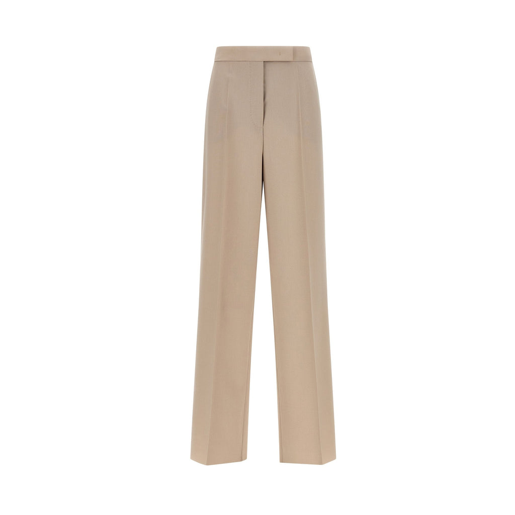 Max Mara Beige Virgin Wool Dress Pants