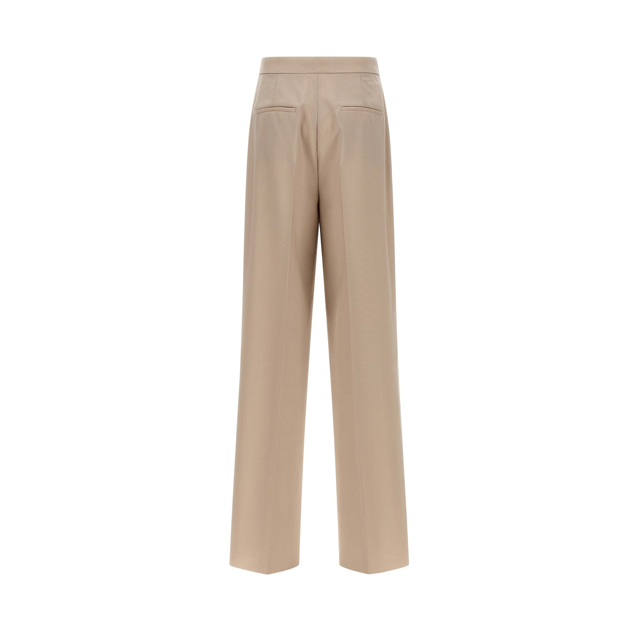 Max Mara Beige Virgin Wool Dress Pants