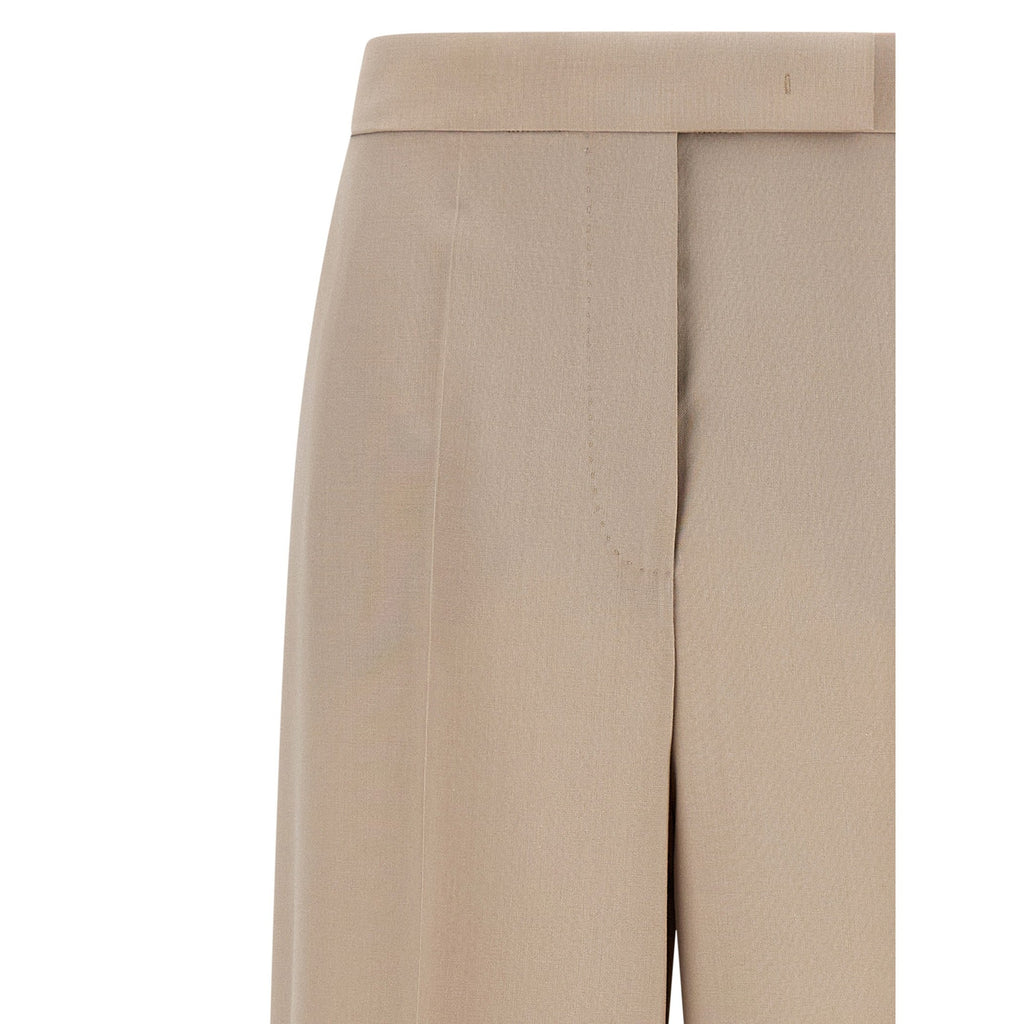 Max Mara Beige Virgin Wool Dress Pants