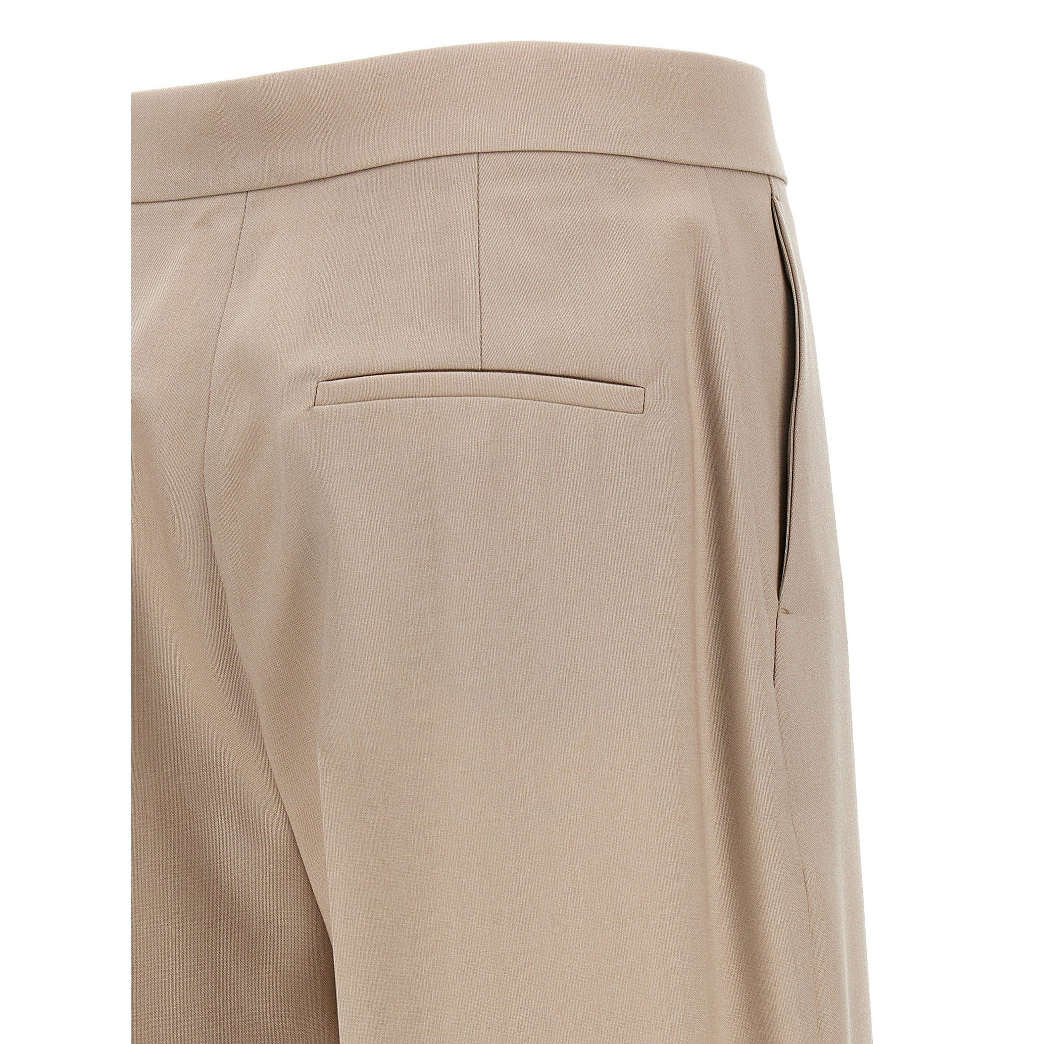 Max Mara Beige Virgin Wool Dress Pants