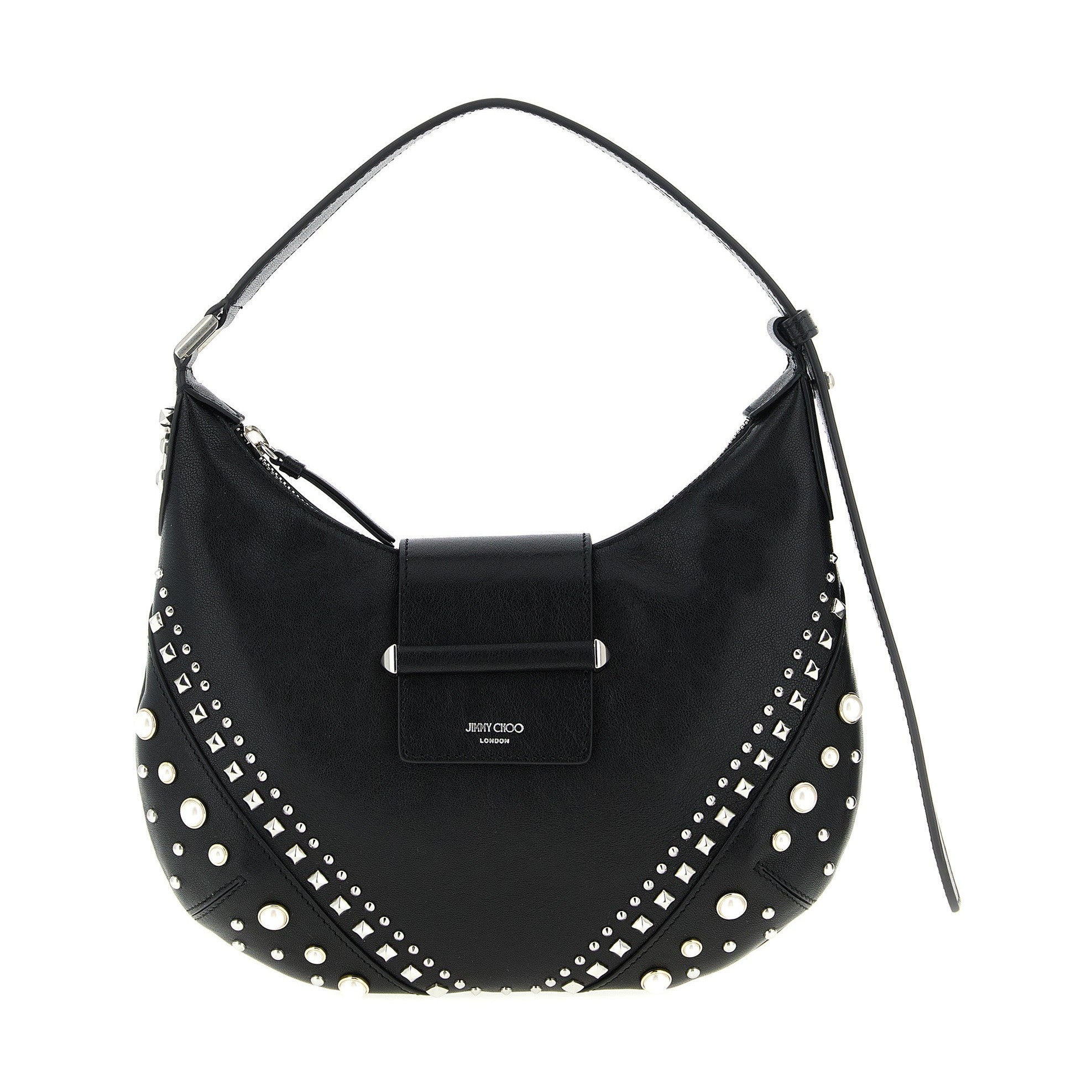 Jimmy Choo White Lamb Leather Shoulder Bag