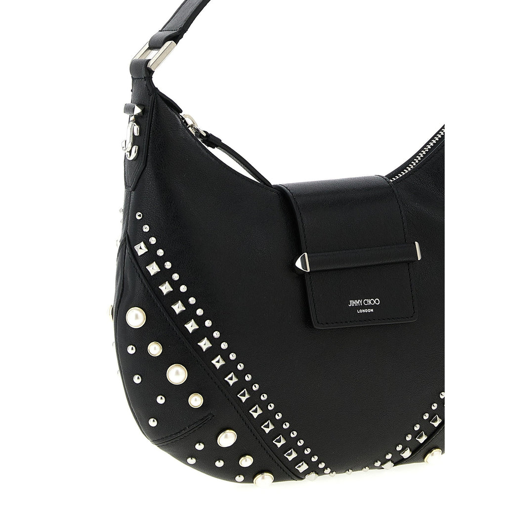 Jimmy Choo White Lamb Leather Shoulder Bag