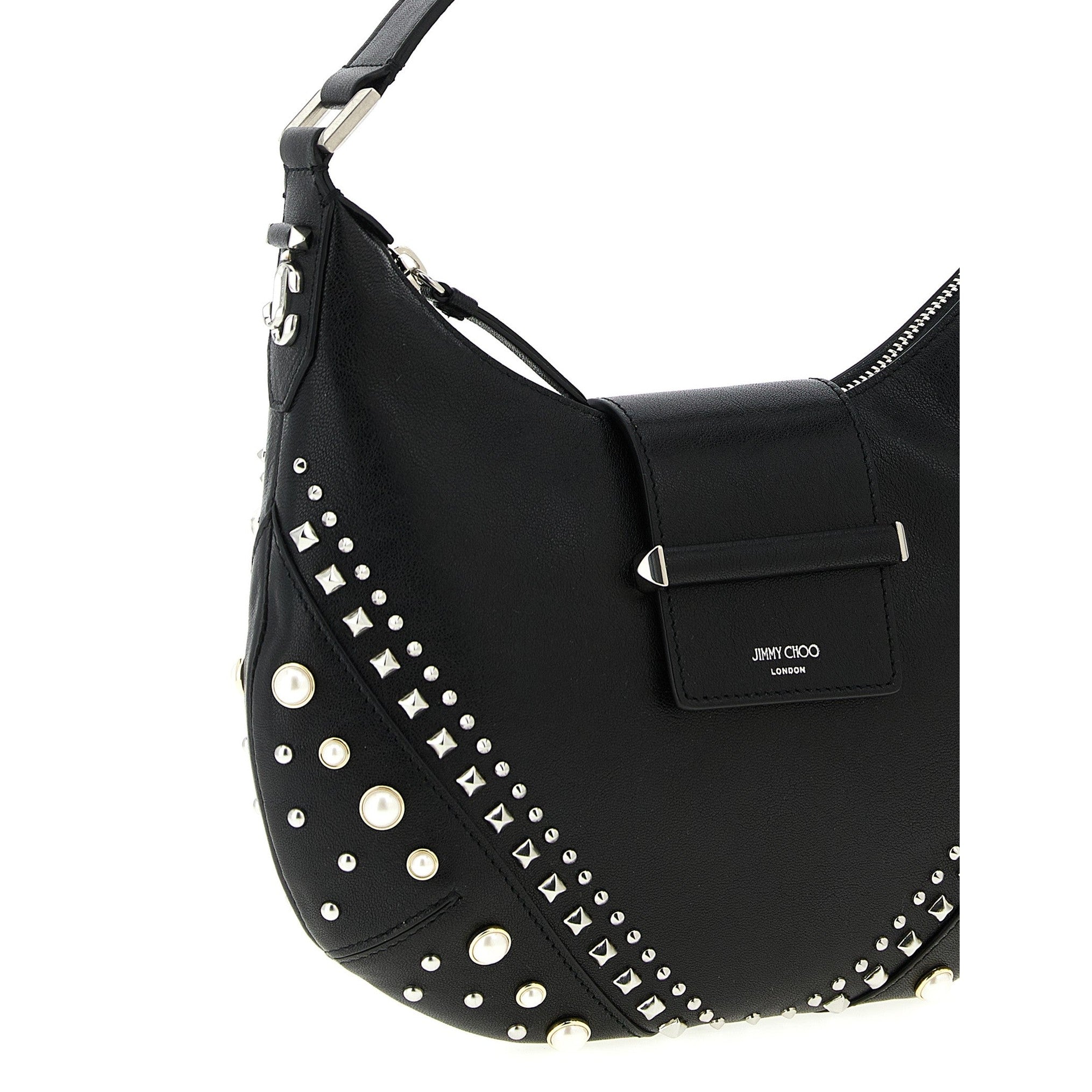 Jimmy Choo White Lamb Leather Shoulder Bag