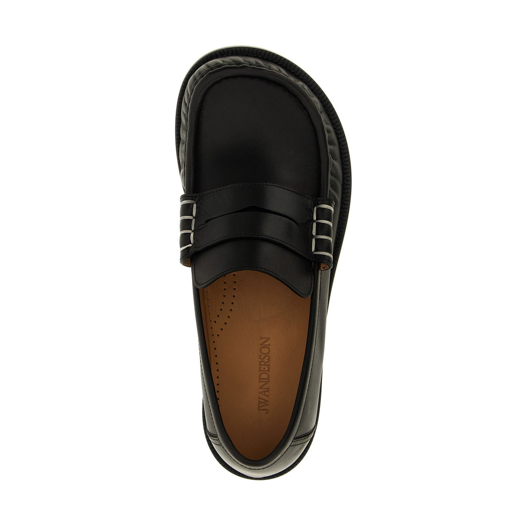 J.W.Anderson Black Calfskin Slip-On Loafers