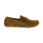 Versace Brown Calfskin Slip-On Loafers