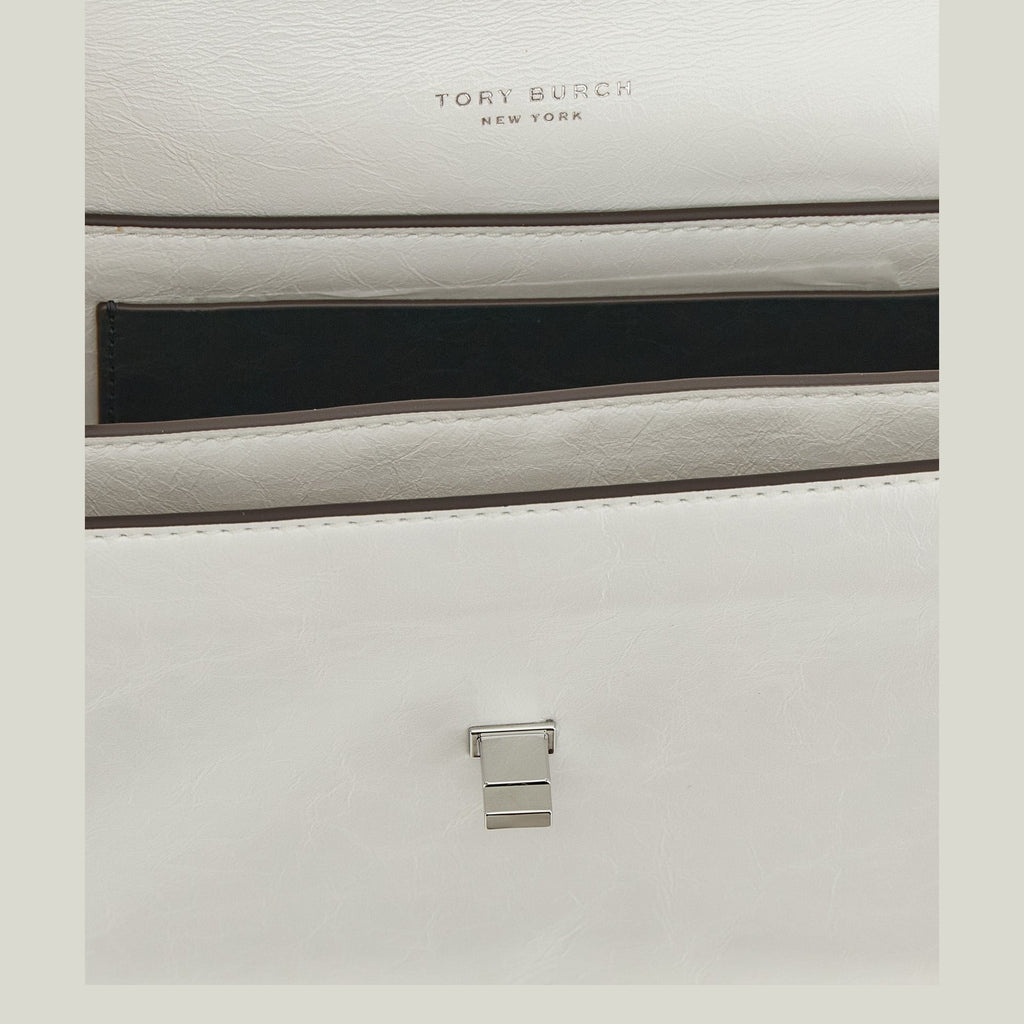 Tory Burch White Lamb Leather Shoulder Bag