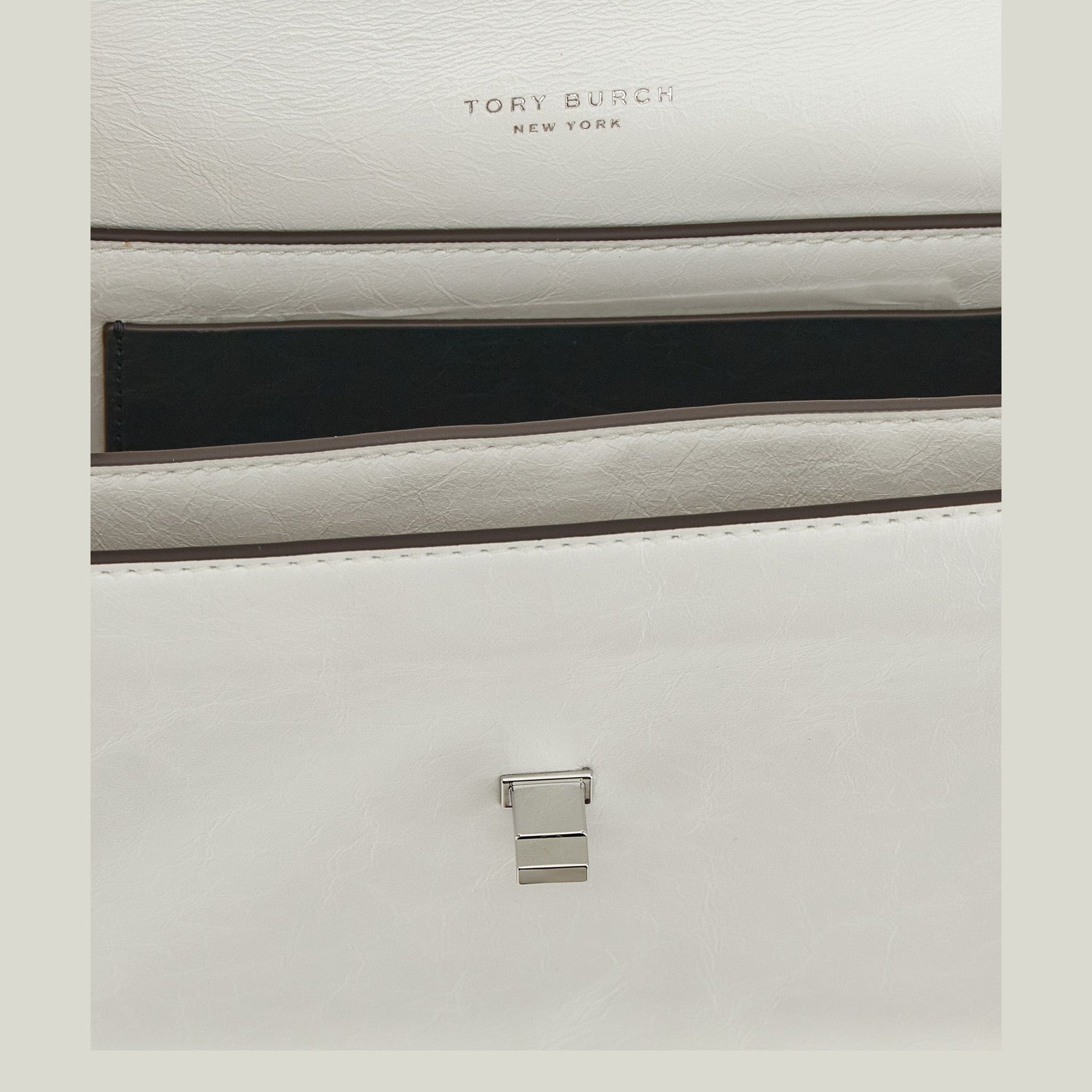 Tory Burch White Lamb Leather Shoulder Bag