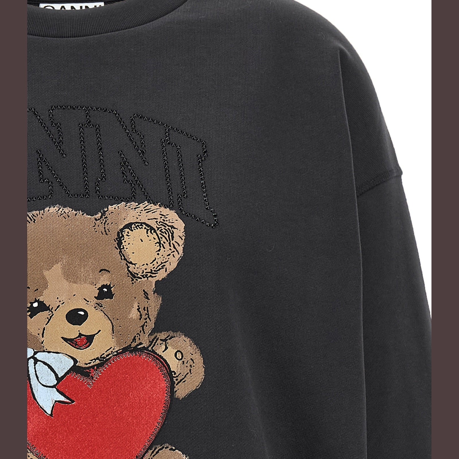 Ganni Black Organic Cotton Sweatshirt