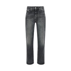 Versace Gray Cotton Straight-Leg Jeans