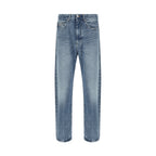 Versace Blue Cotton Straight-Leg Jeans