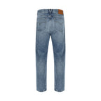 Versace Blue Cotton Straight-Leg Jeans