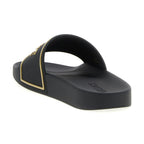 Versace Black Polyurethane Slides