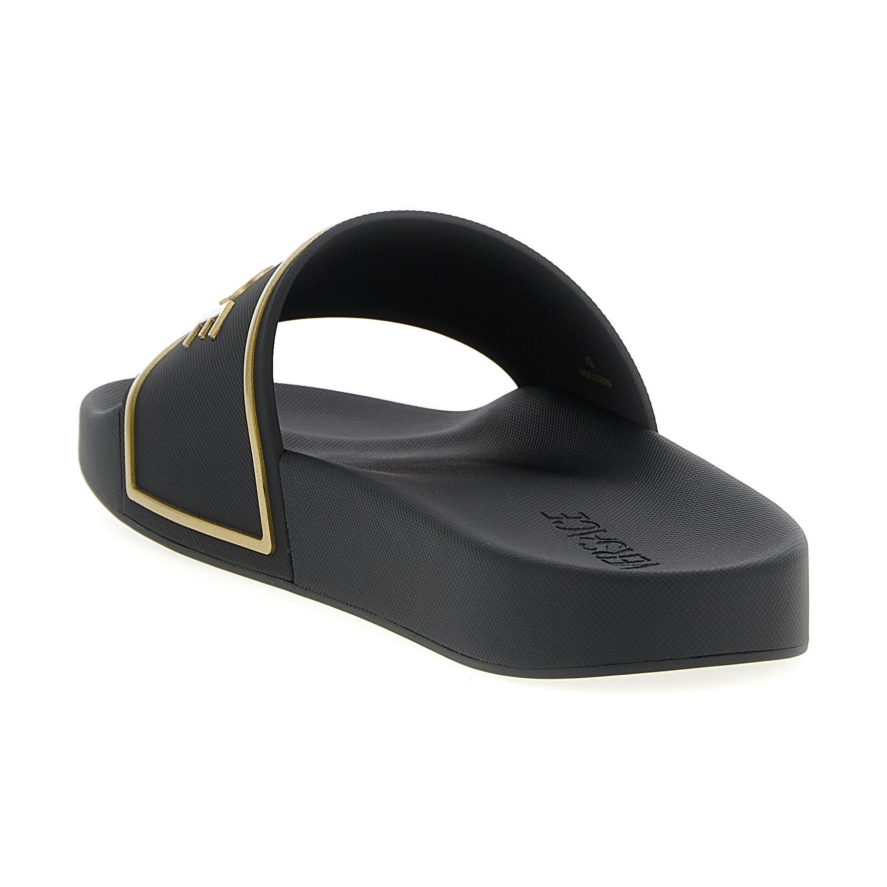 Versace Black Polyurethane Slides