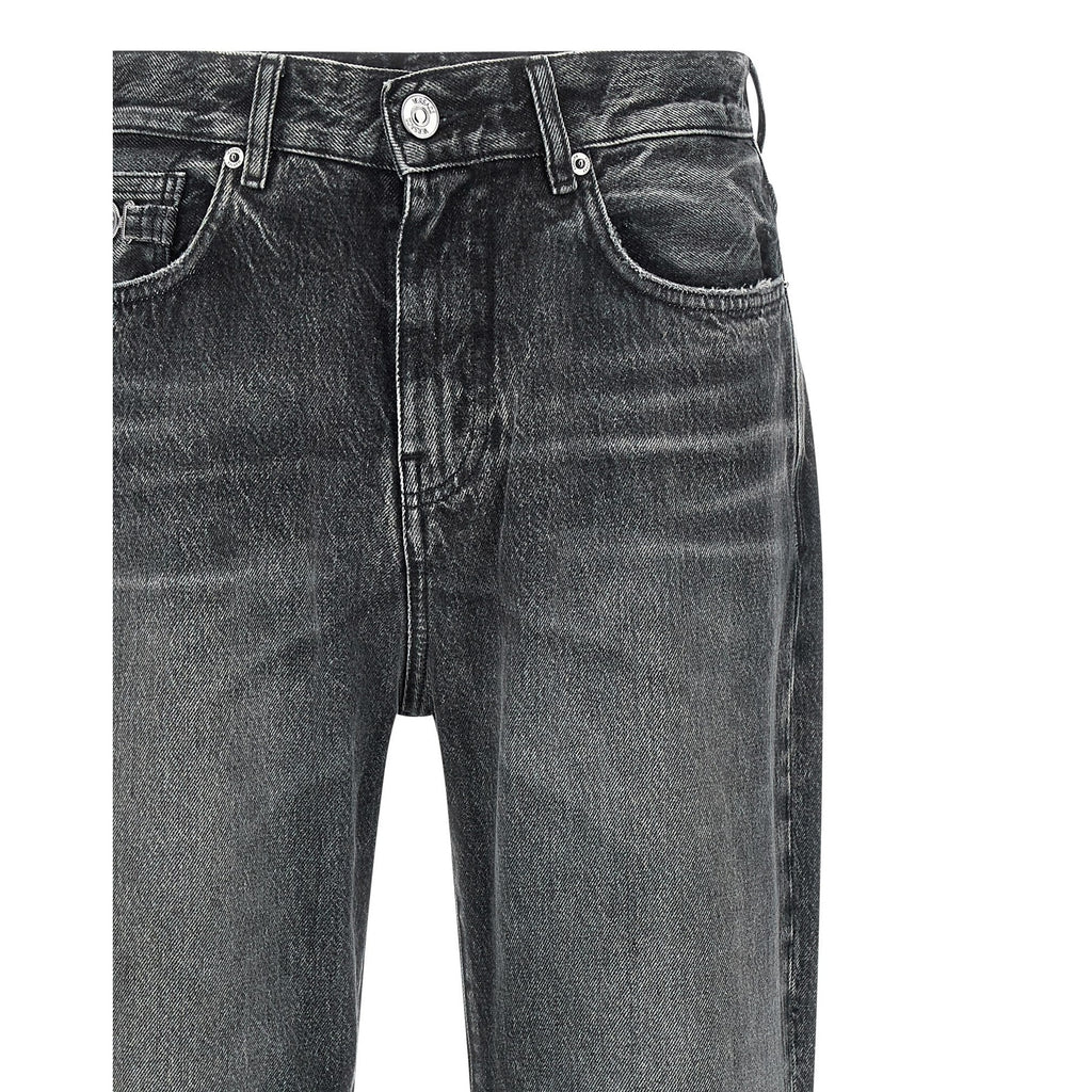 Versace Gray Cotton Straight-Leg Jeans