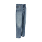 Versace Blue Cotton Straight-Leg Jeans