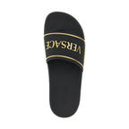 Versace Black Polyurethane Slides