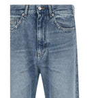 Versace Blue Cotton Straight-Leg Jeans