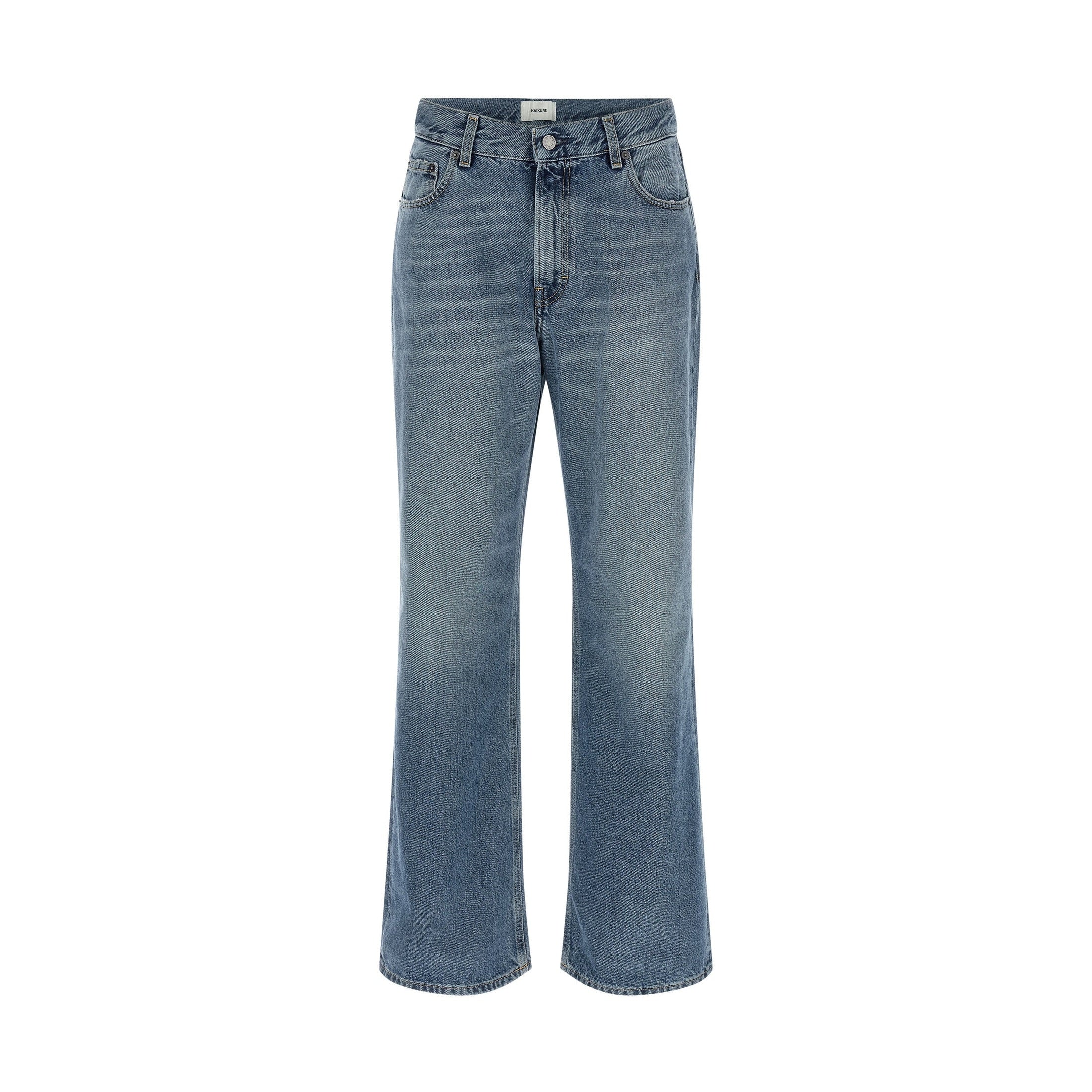 Haikure Blue Cotton Straight-Leg Jeans