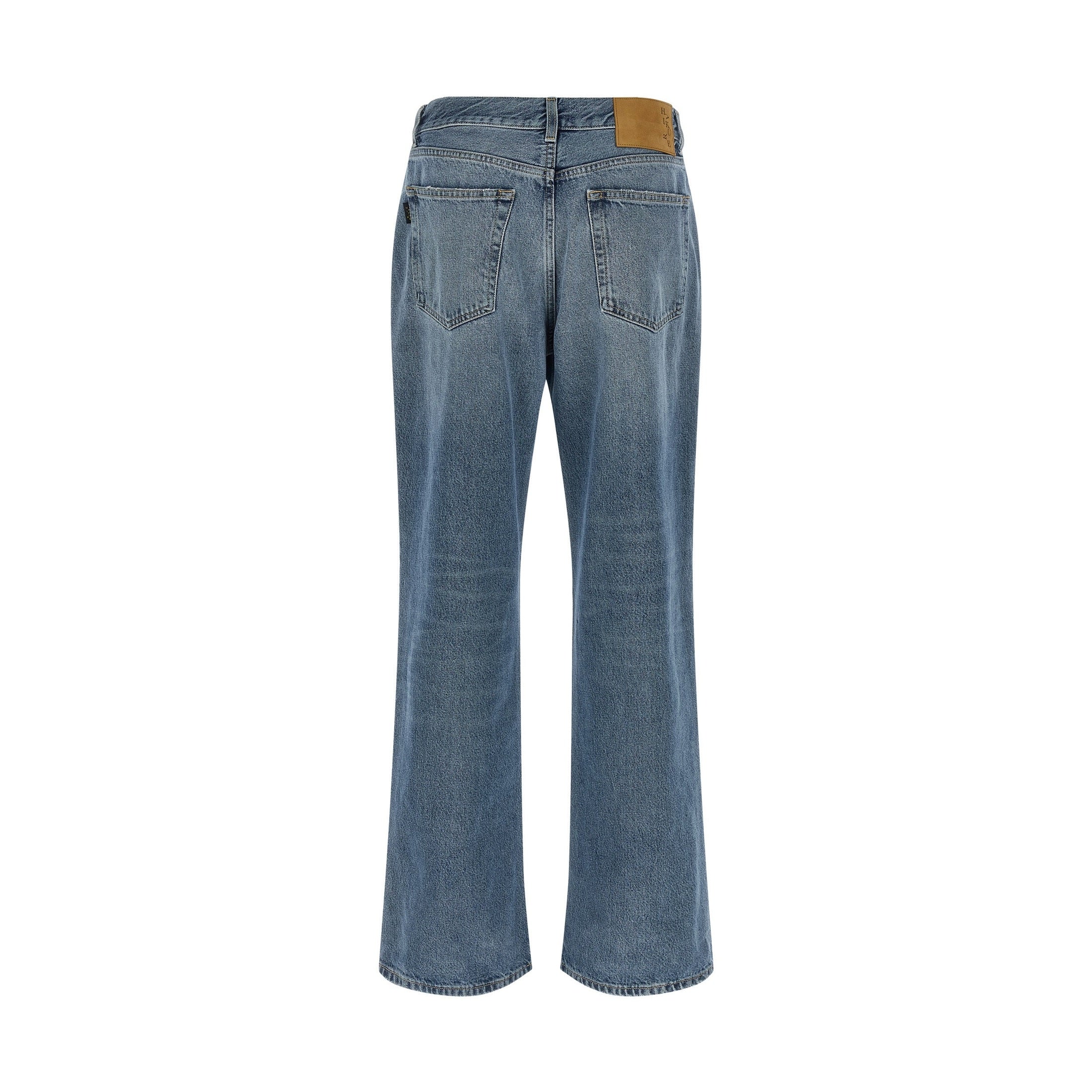 Haikure Blue Cotton Straight-Leg Jeans