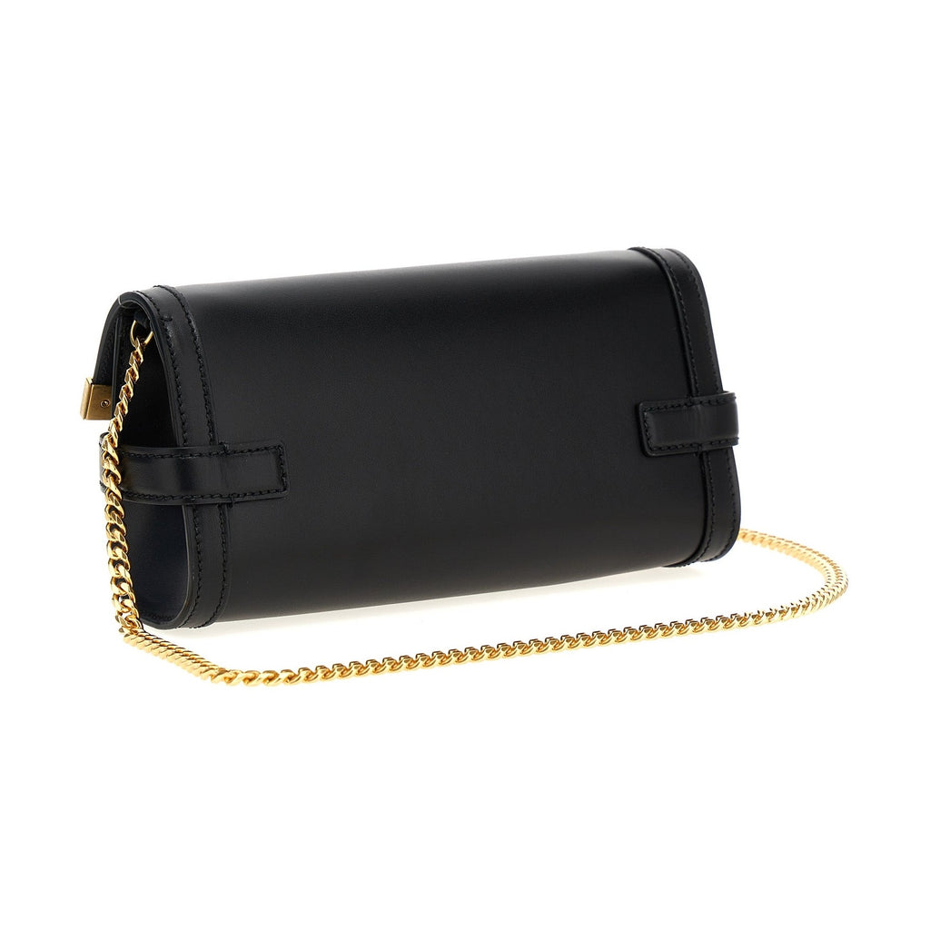 Balmain Black Calfskin Clutch Bag