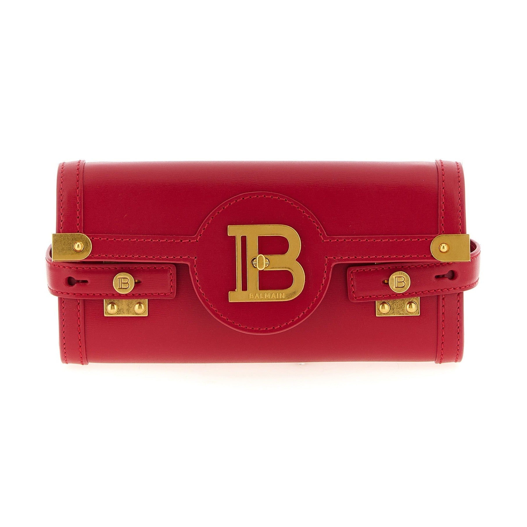 Balmain Fuchsia Calfskin Clutch Bag