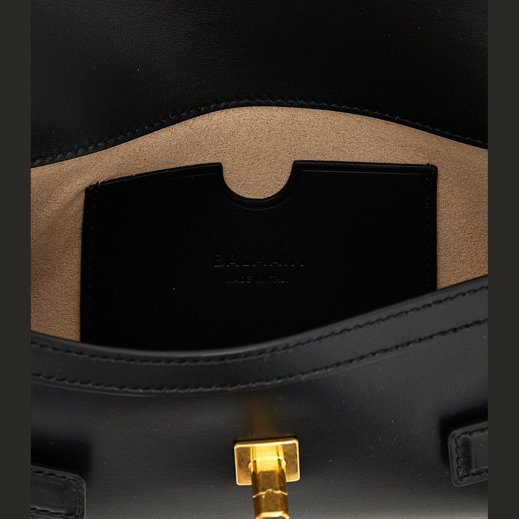Balmain Black Calfskin Clutch Bag