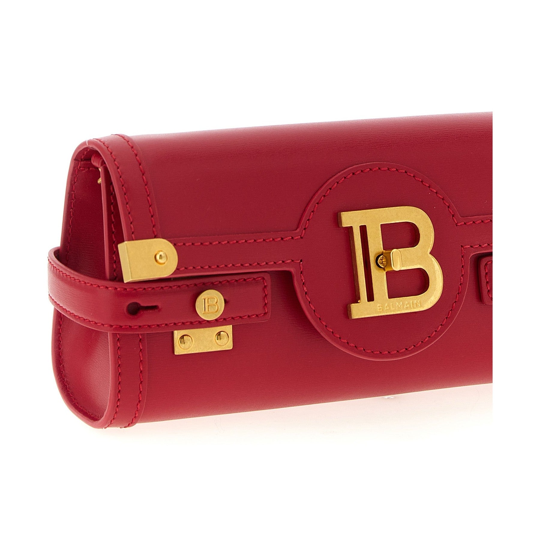 Balmain Fuchsia Calfskin Clutch Bag