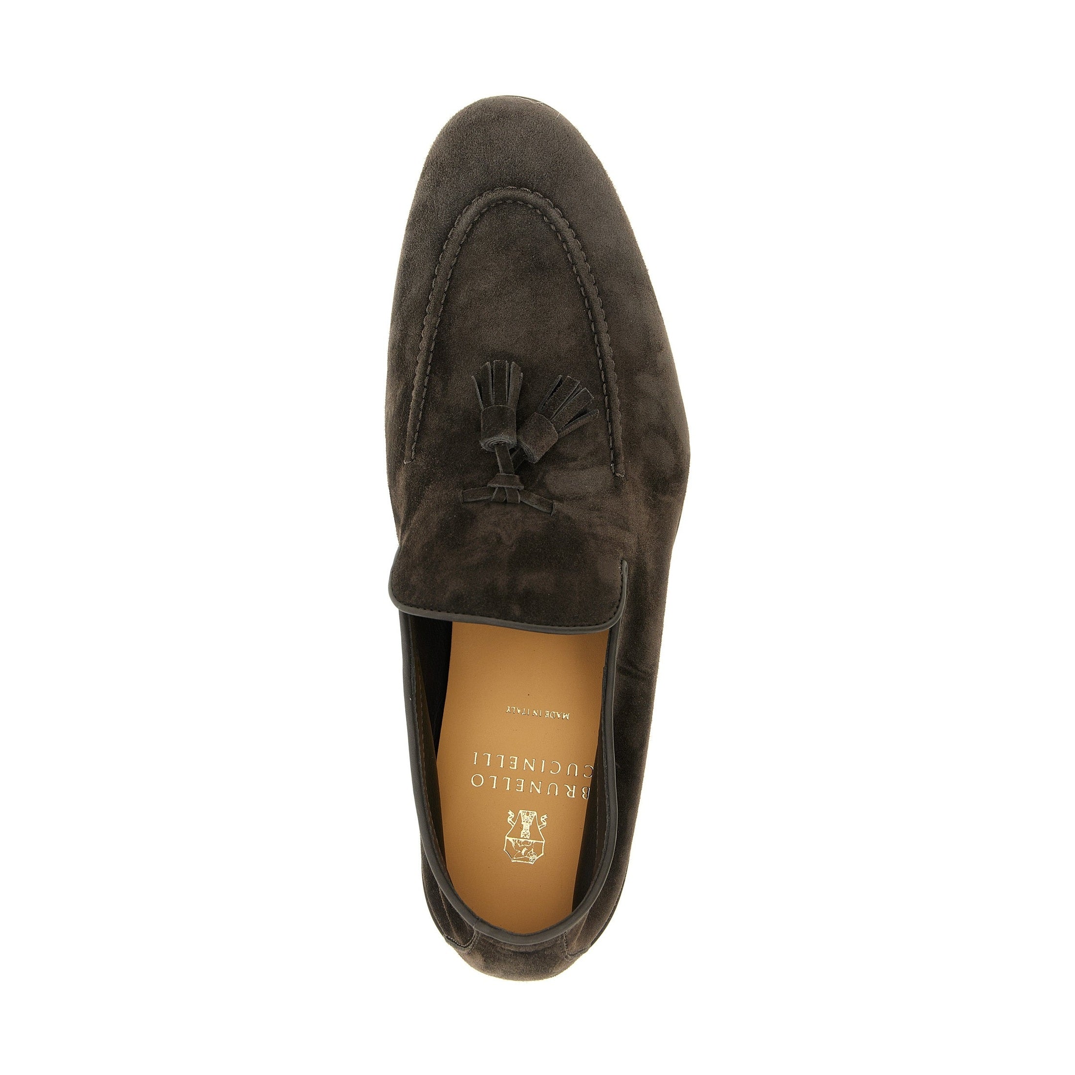 Brunello Cucinelli Gray Calfskin Slip-On Loafers