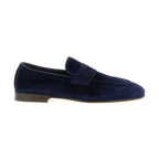 Brunello Cucinelli Blue Calfskin Slip-On Loafers
