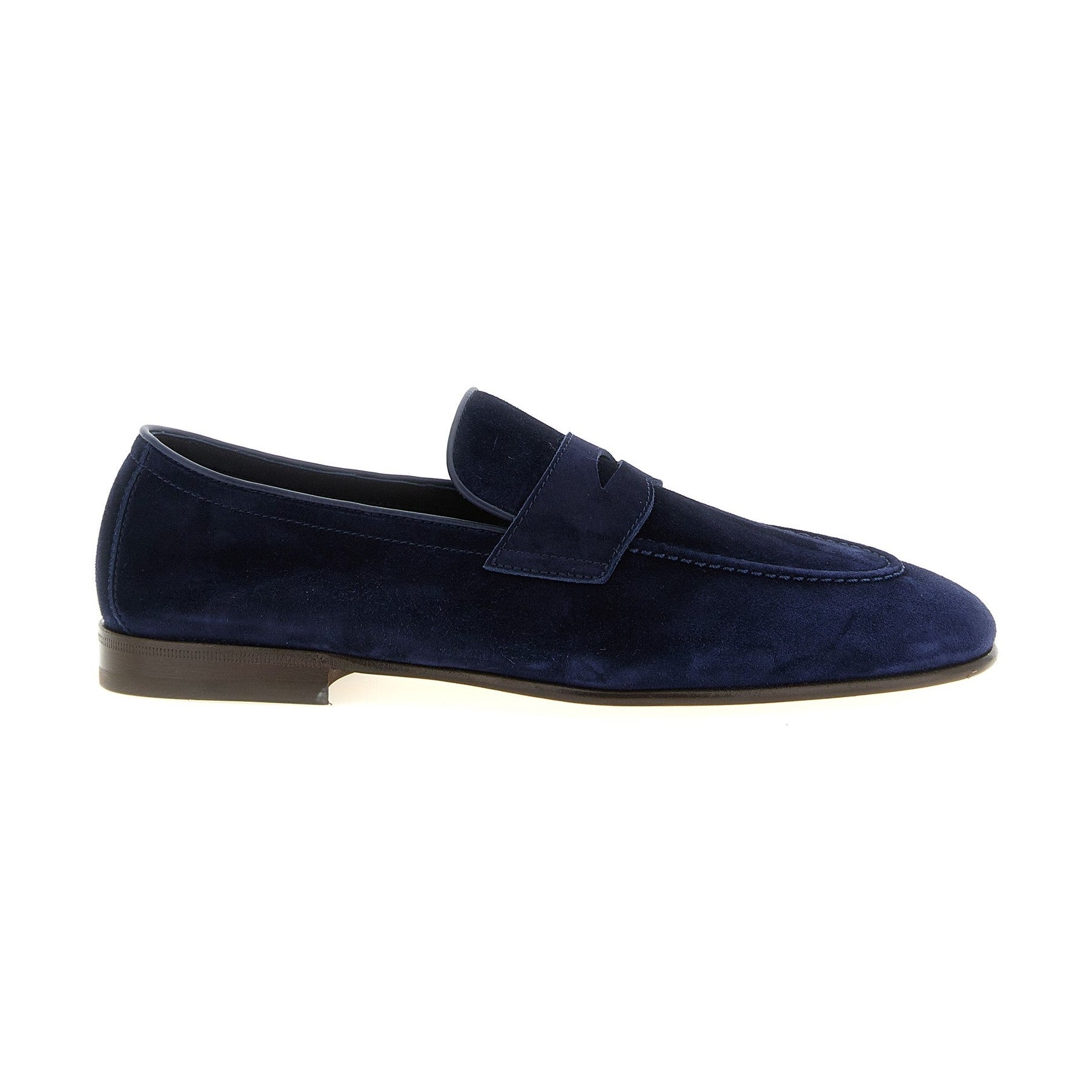 Brunello Cucinelli Blue Calfskin Slip-On Loafers