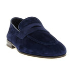 Brunello Cucinelli Blue Calfskin Slip-On Loafers
