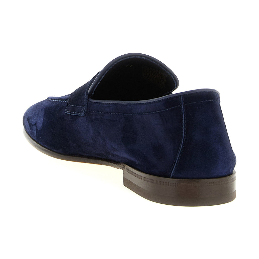 Brunello Cucinelli Blue Calfskin Slip-On Loafers