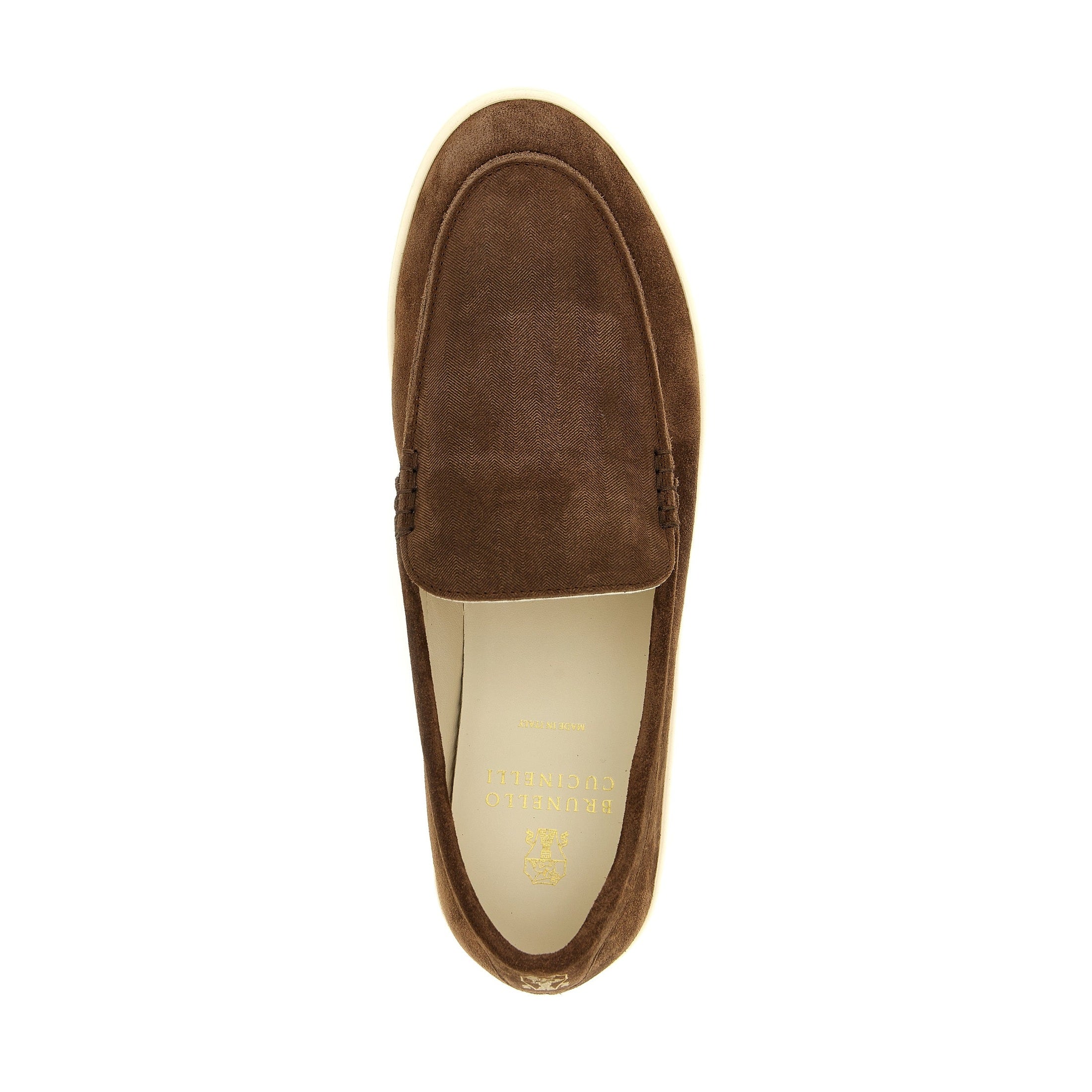 Brunello Cucinelli Brown Calfskin Slip-On Loafers