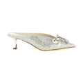 Jimmy Choo Silver Tencel Mid Heel Pumps
