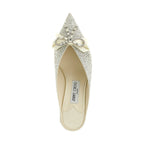 Jimmy Choo Silver Tencel Mid Heel Pumps