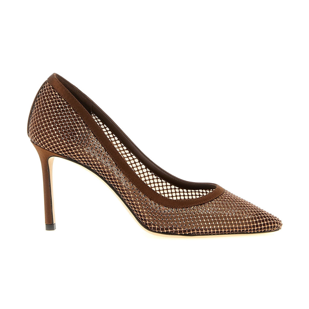 Jimmy Choo Brown Tencel High Heel Pumps