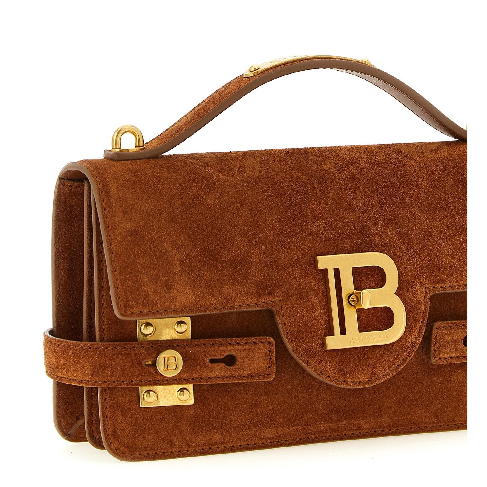 Balmain Brown Calfskin Handbag