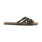 Brunello Cucinelli Brown Lamb Leather Slides