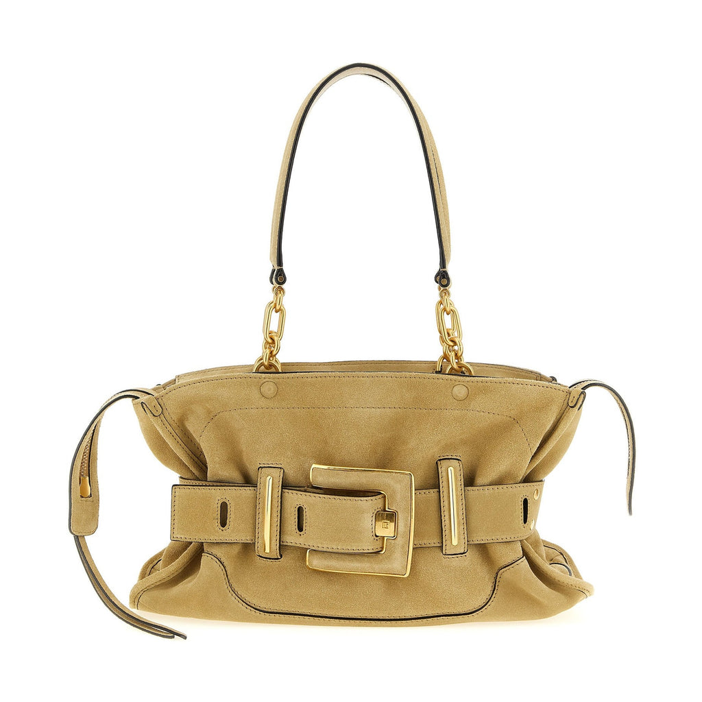 Balmain Beige Calfskin Shoulder Bag