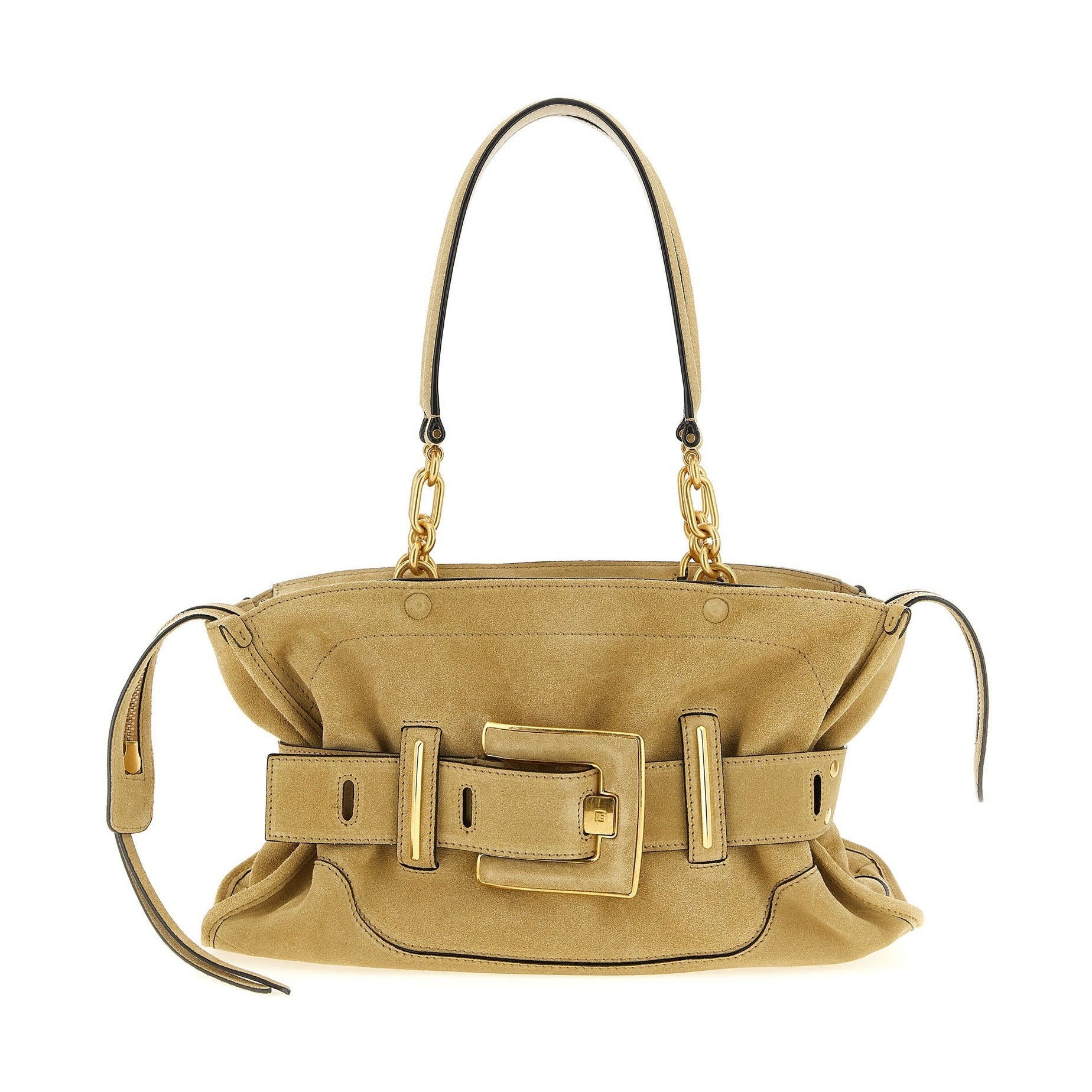Balmain Beige Calfskin Shoulder Bag