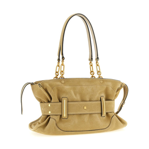 Balmain Beige Calfskin Shoulder Bag