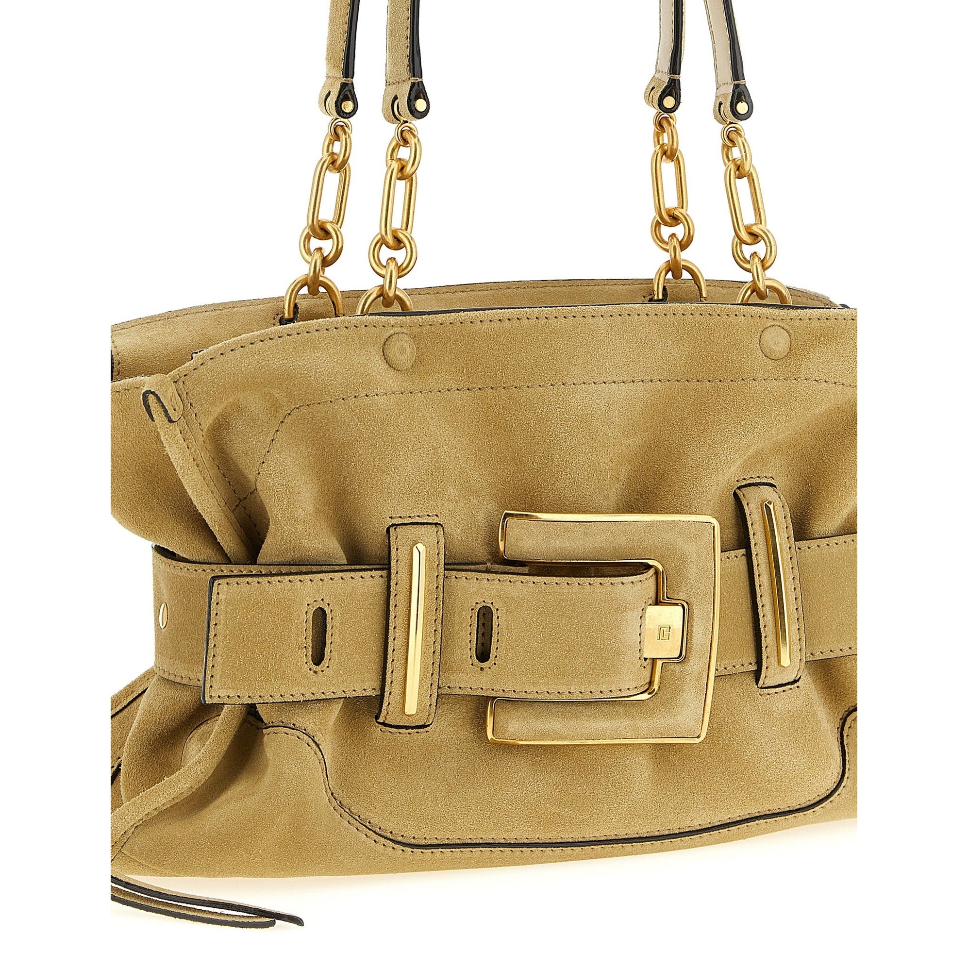 Balmain Beige Calfskin Shoulder Bag