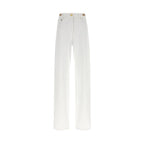 Versace White Cotton Straight-Leg Jeans
