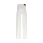Versace White Cotton Straight-Leg Jeans