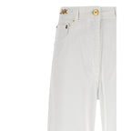 Versace White Cotton Straight-Leg Jeans