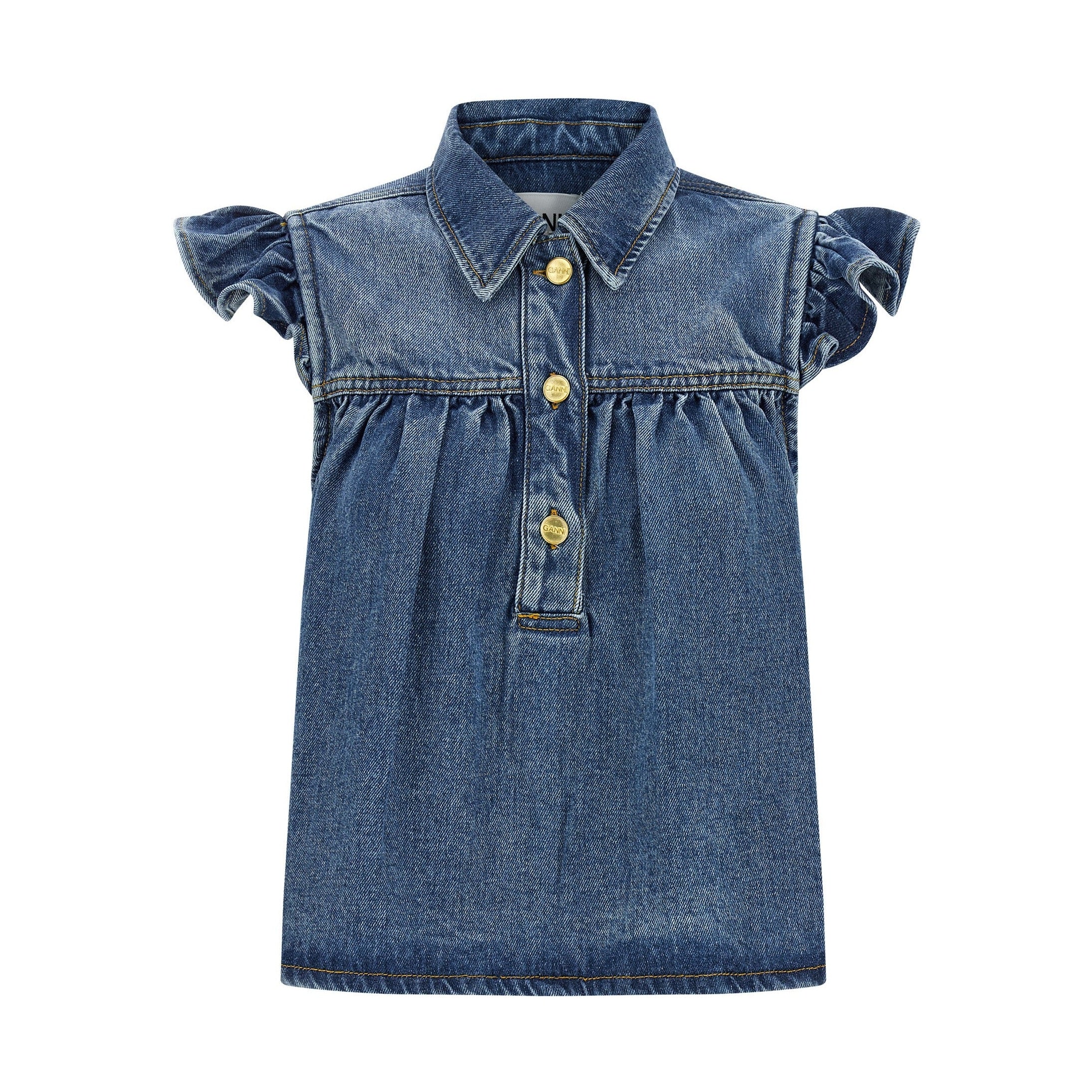 Ganni Blue Denim Shirt