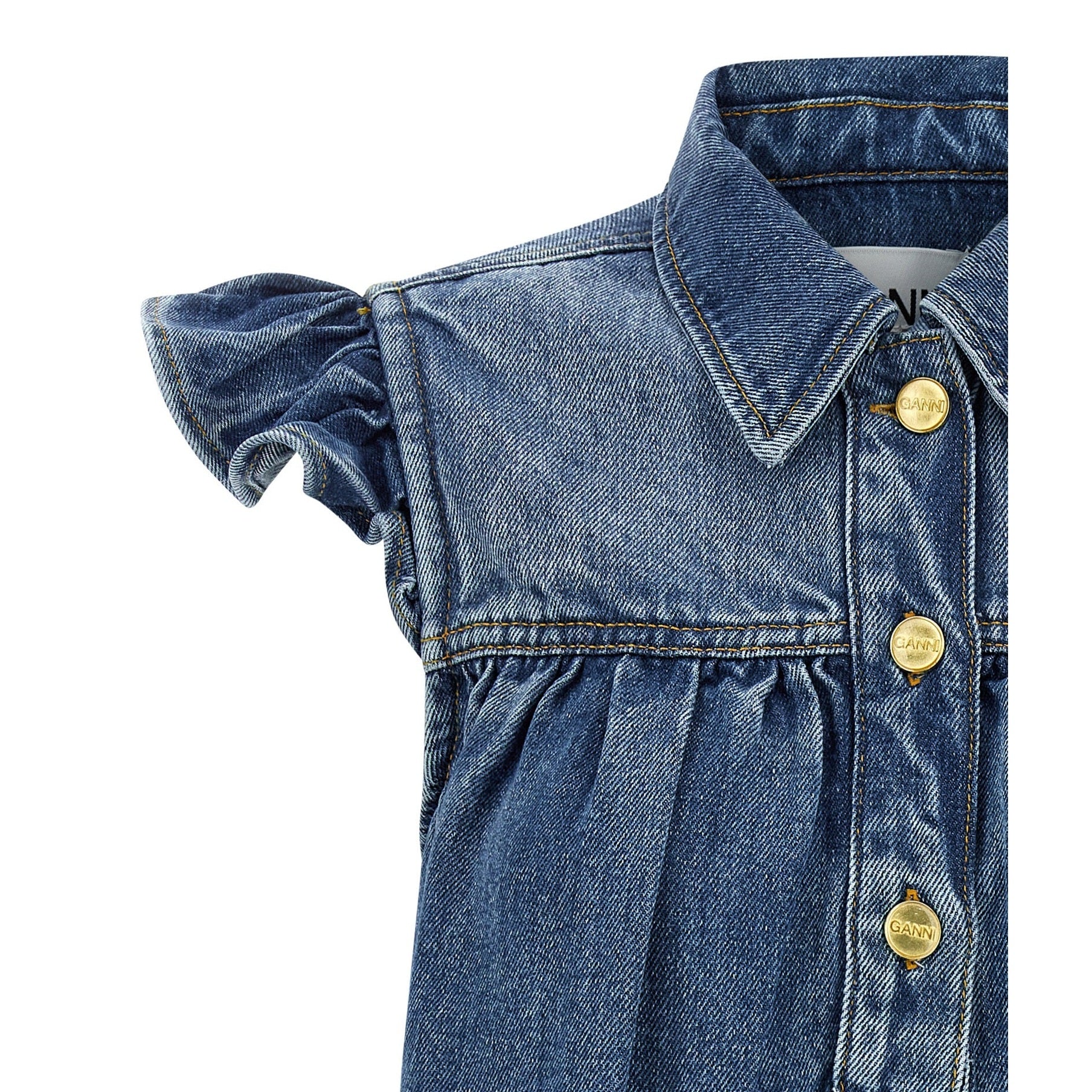 Ganni Blue Denim Shirt