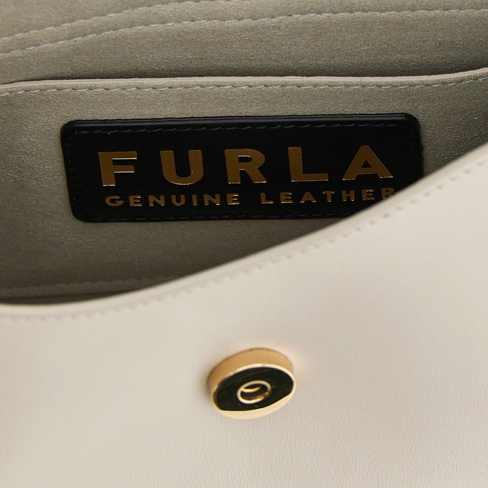 Furla Beige Calfskin Shoulder Bag