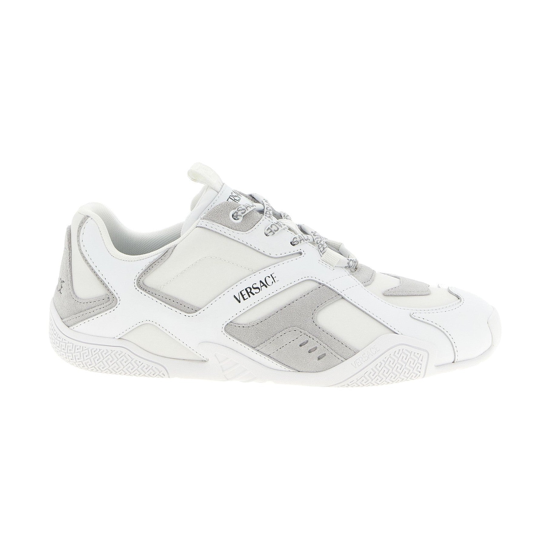 Versace White Calfskin Athletic Sneakers
